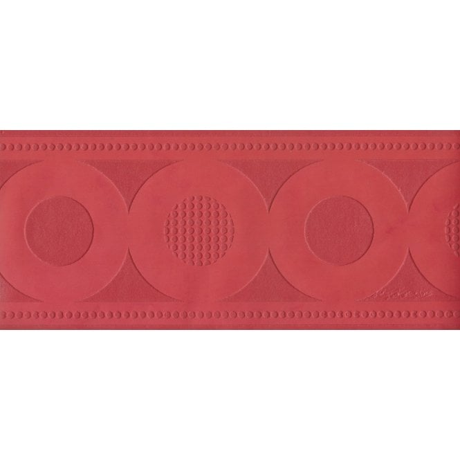 SAMPLE - Retro Circles Red Textured Border by Fine Decor B0218